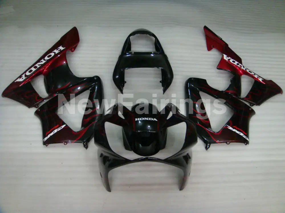 Black and Red Flame - CBR 929 RR 00-01 Fairing Kit -