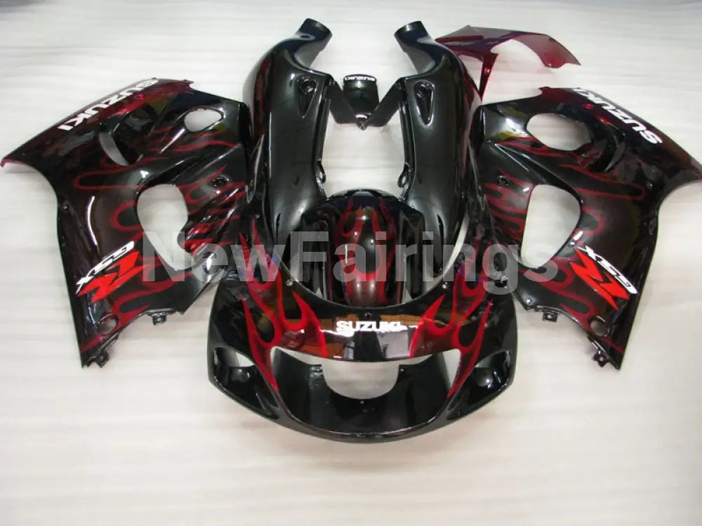 Black and Red Flame - GSX-R600 96-00 Fairing Kit - Vehicles