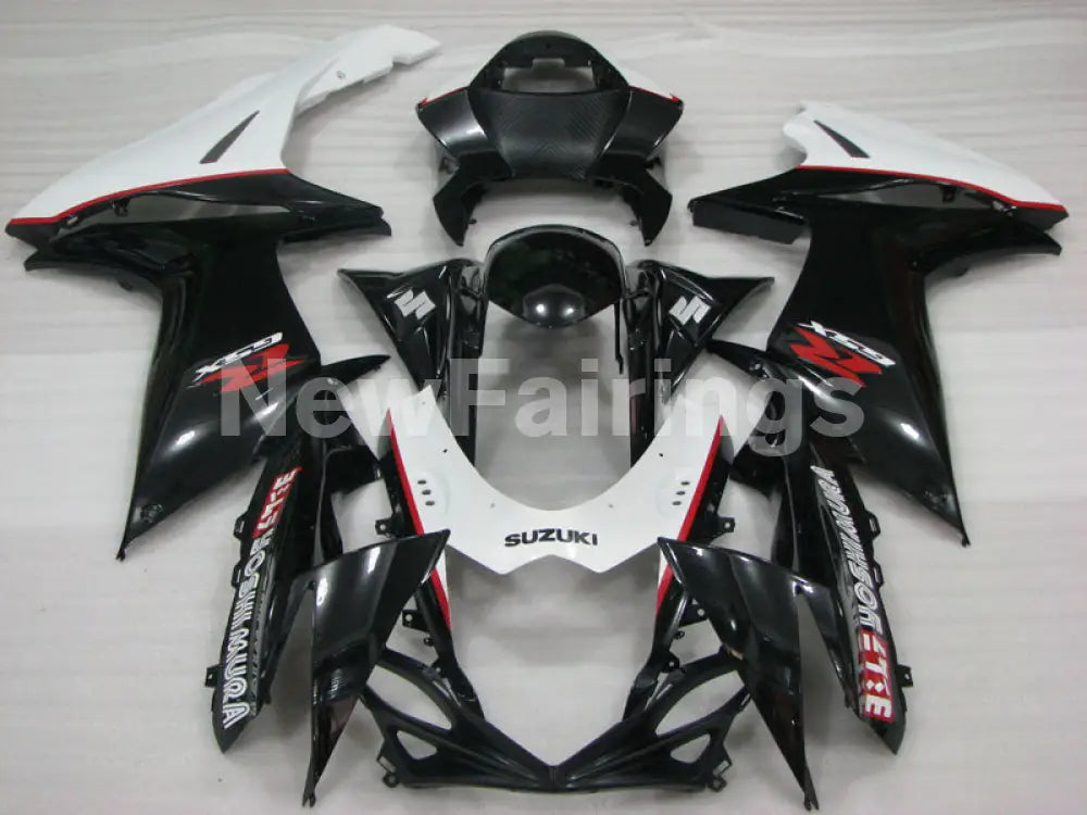 Black and White Red Factory Style - GSX-R600 11-24 Fairing