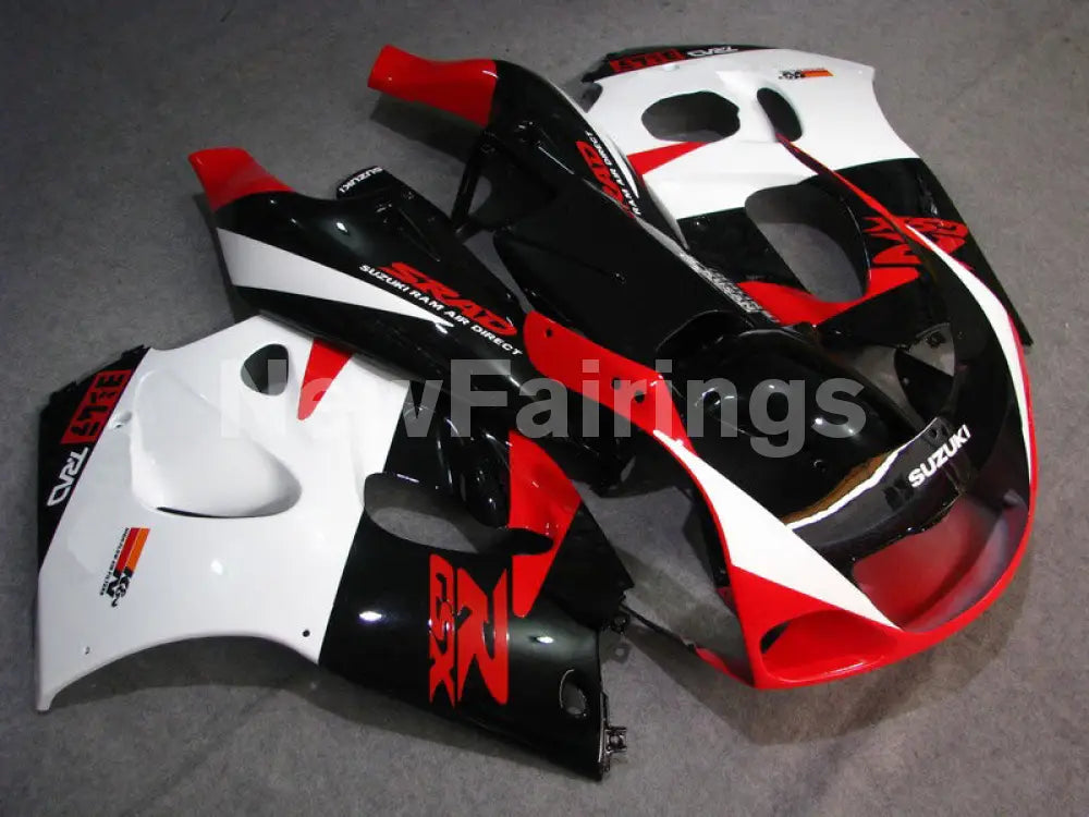 Red and Black White Factory Style - GSX-R600 96-00 Fairing