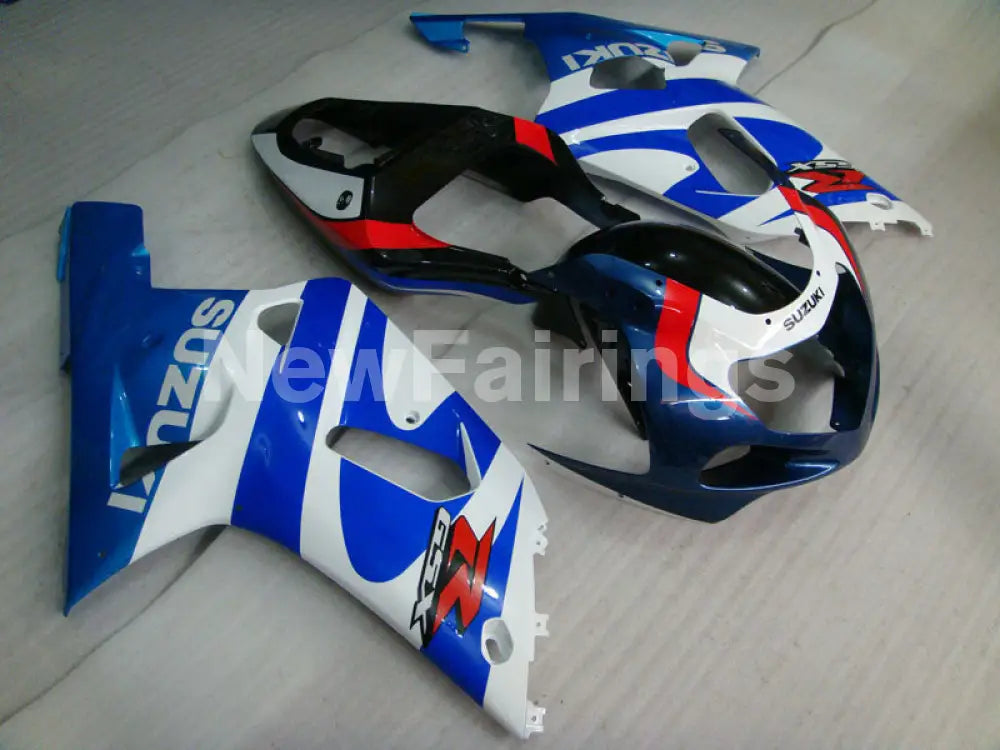 Blue and White Red Factory Style - GSX-R600 01-03 Fairing