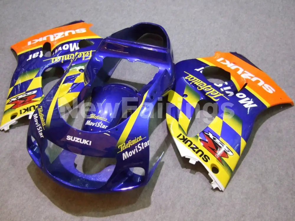 Blue and Yellow Movistar - GSX-R600 96-00 Fairing Kit -