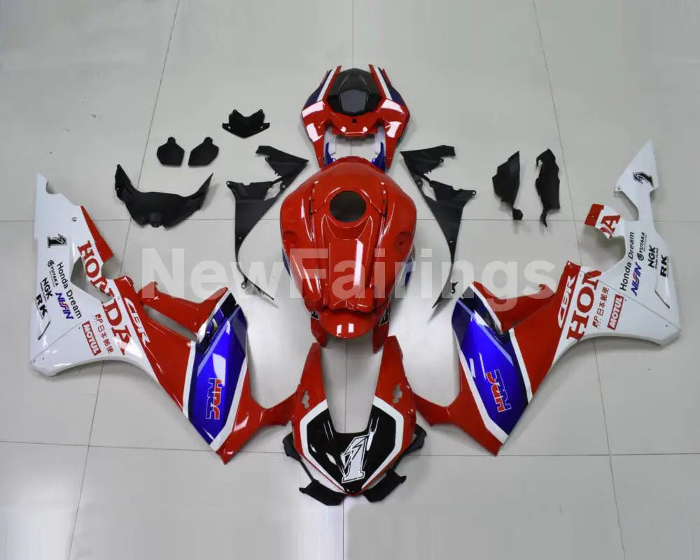 Red and Blue White Factory Style - CBR1000RR 17-23 Fairing