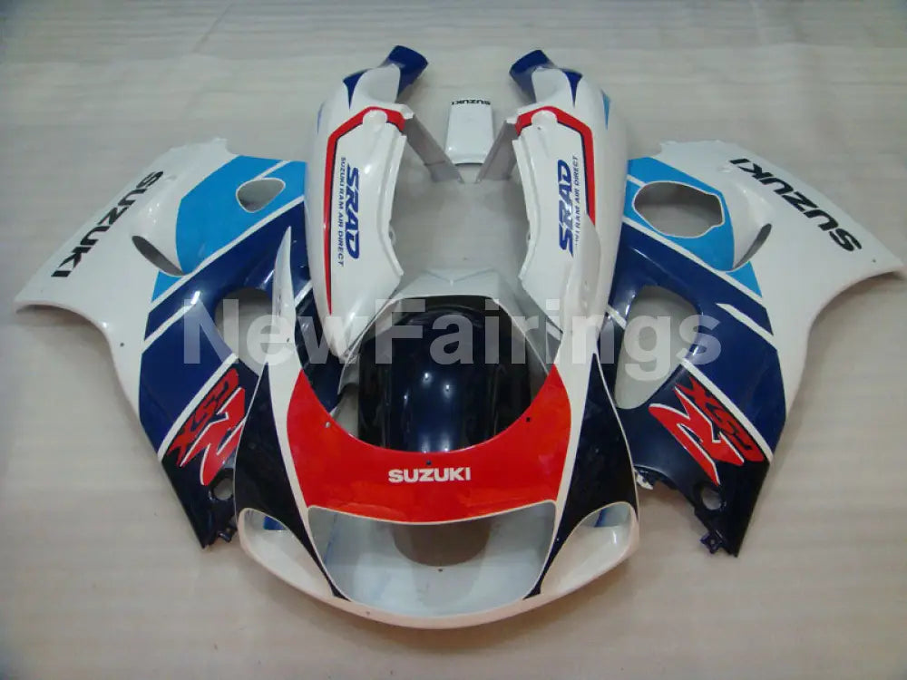 Blue and White Red Factory Style - GSX-R600 96-00 Fairing