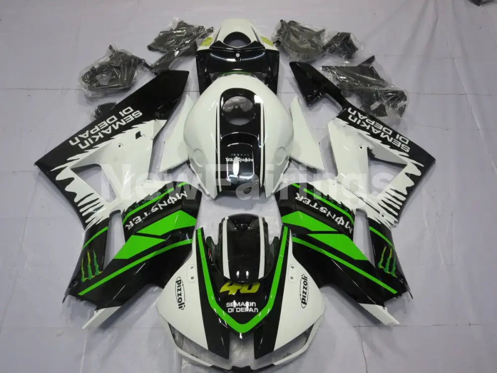 Green and White Black Factory Style - CBR600RR 13-23 Fairing
