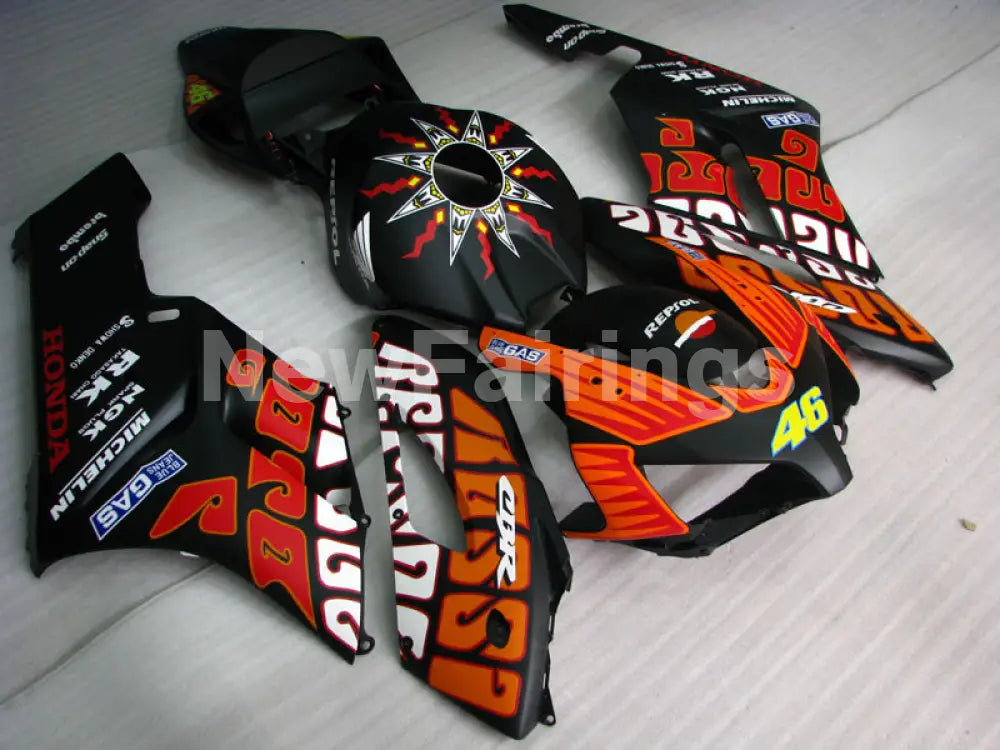 Matte Black and Orange Rossi- CBR1000RR 04-05 Fairing Kit -