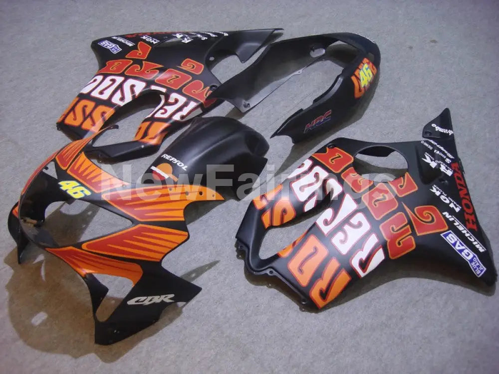 Matte Black and Orange Rossi - CBR600 F4 99-00 Fairing Kit -