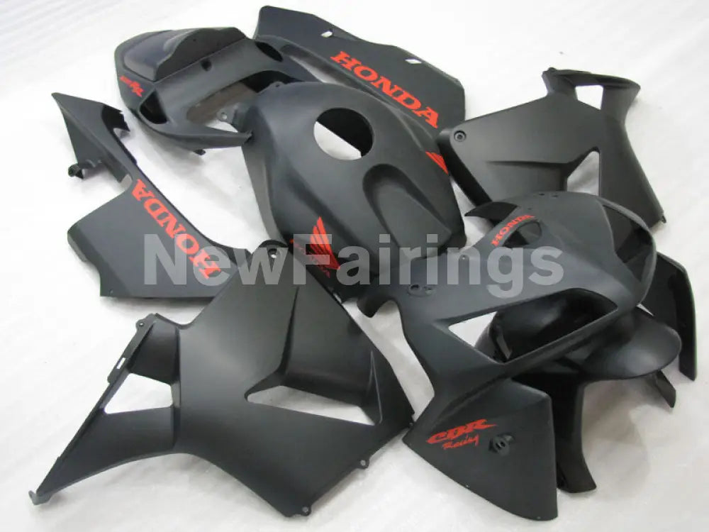 Matte Black with red decals Factory Style - CBR600RR 05-06
