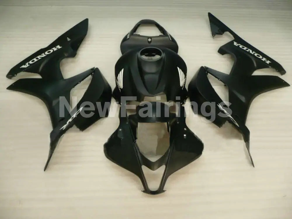 Matte Black with white decals Factory Style - CBR600RR 07-08