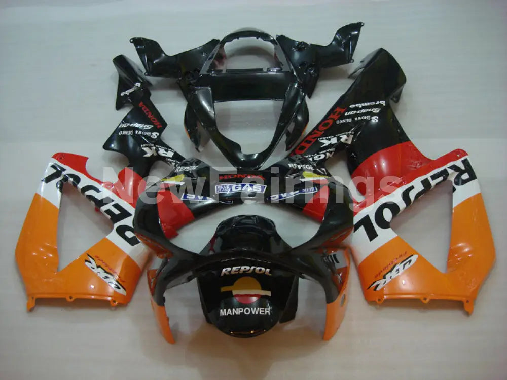 Orange and Red Black Repsol - CBR 929 RR 00-01 Fairing Kit -