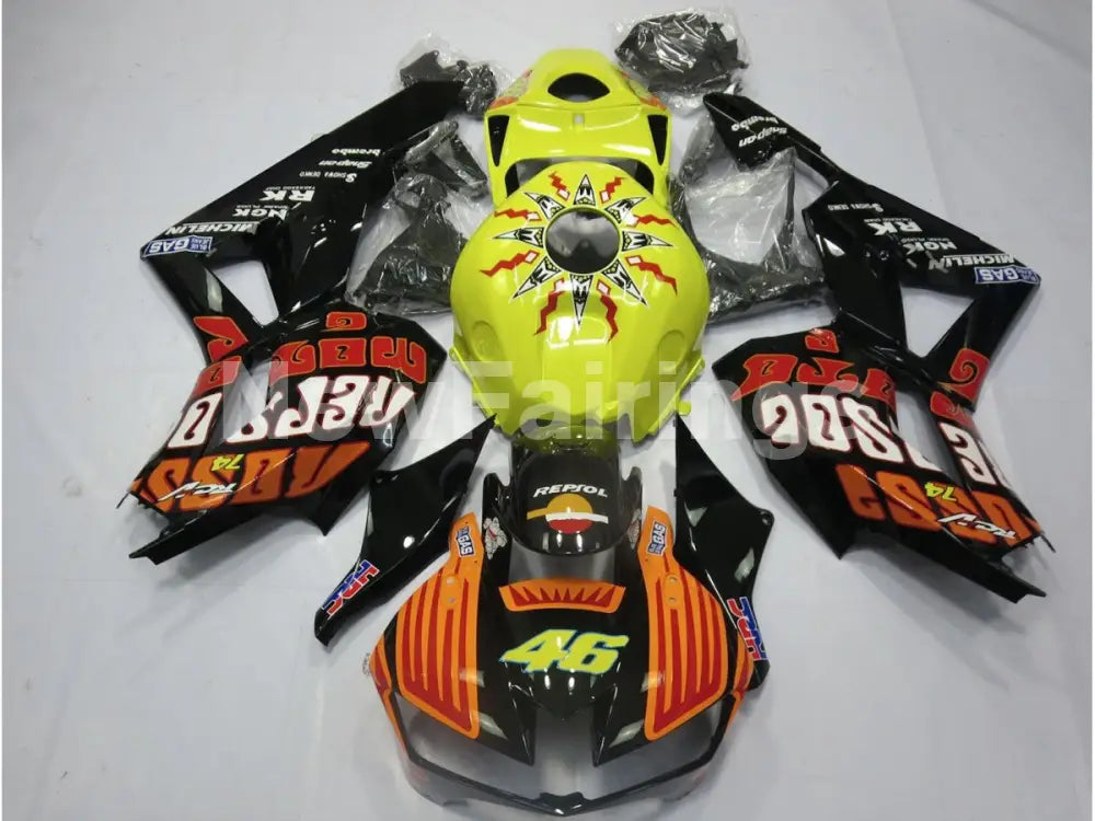 Orange and Yellow Black Rossi - CBR600RR 13-23 Fairing Kit -