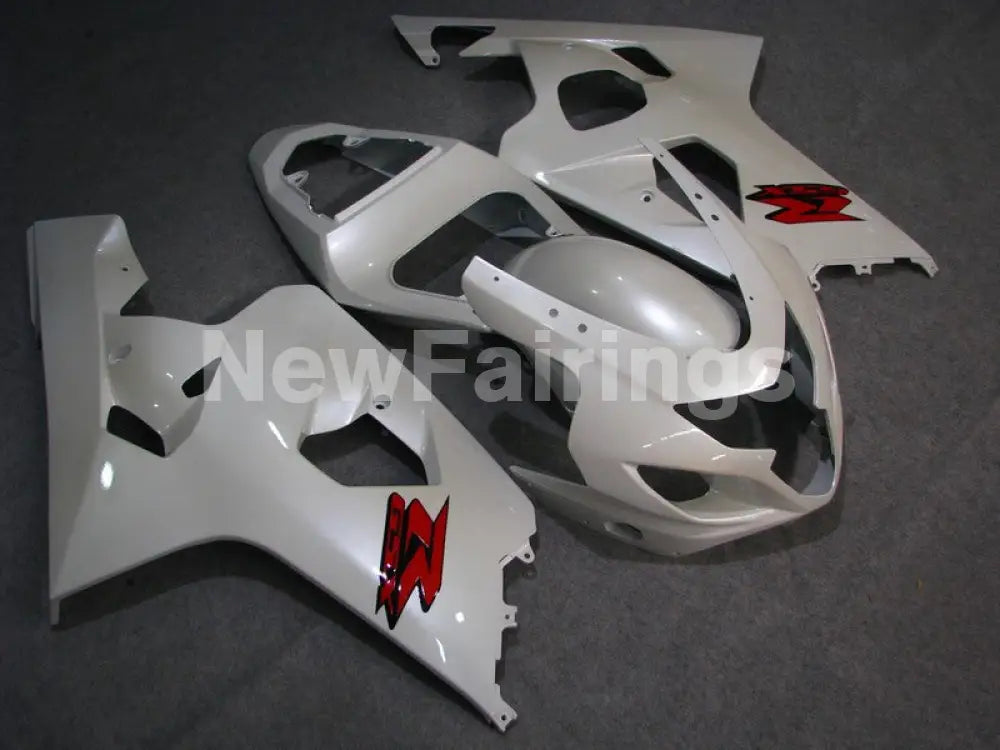 Pearl White with Red Decals Factory Style - GSX-R600 04-05
