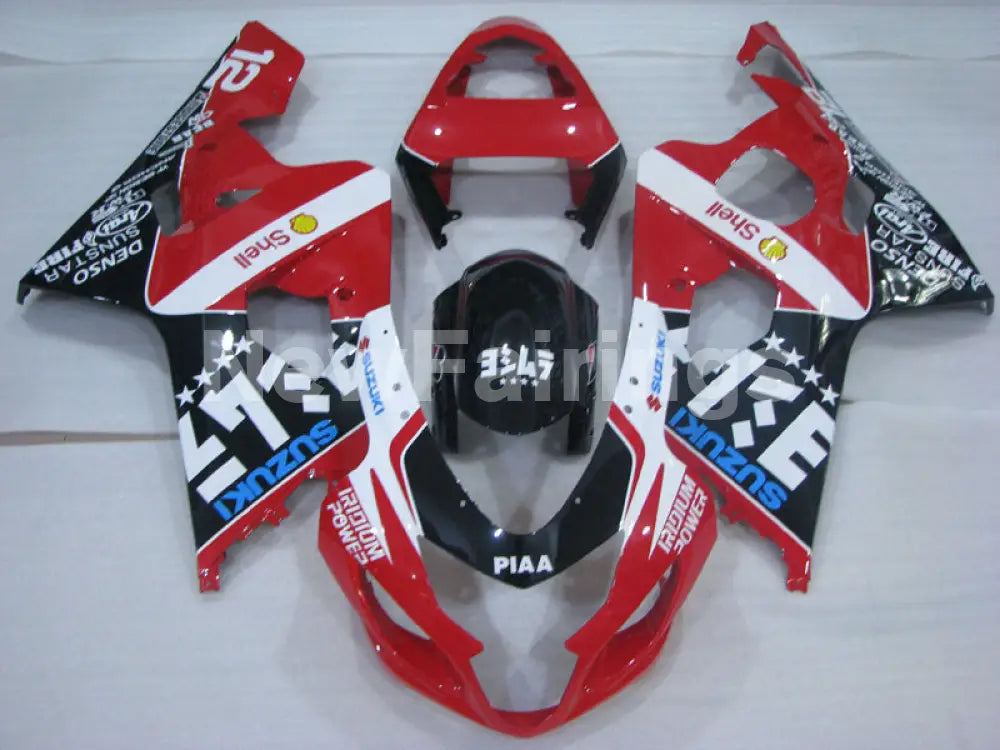 Red and Black White Factory Style - GSX-R600 04-05 Fairing