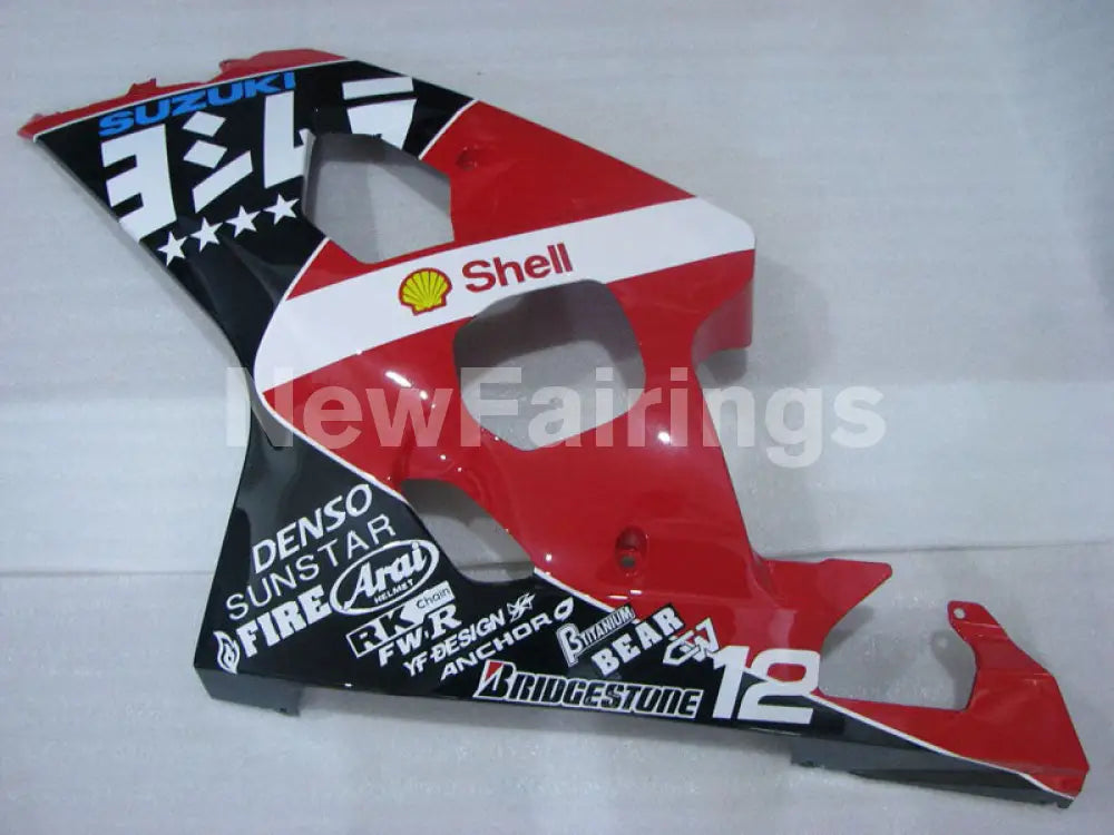 Red and Black White Factory Style - GSX-R750 04-05 Fairing