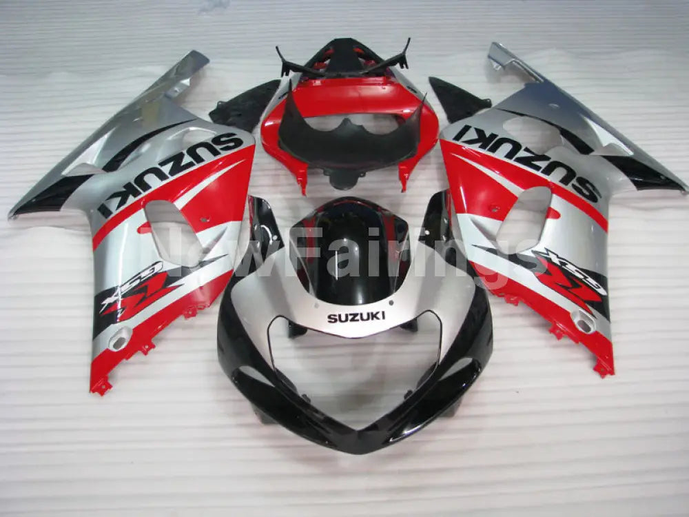 Silver and Red Black Factory Style - GSX-R600 01-03 Fairing