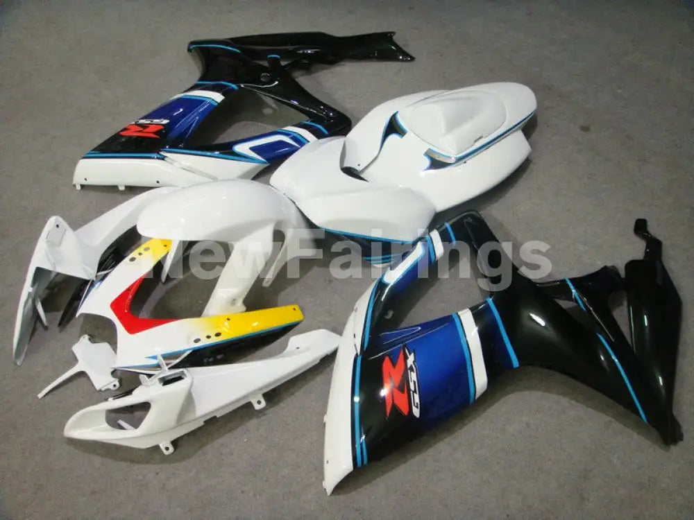 White and Blue Black Factory Style - GSX-R600 06-07 Fairing