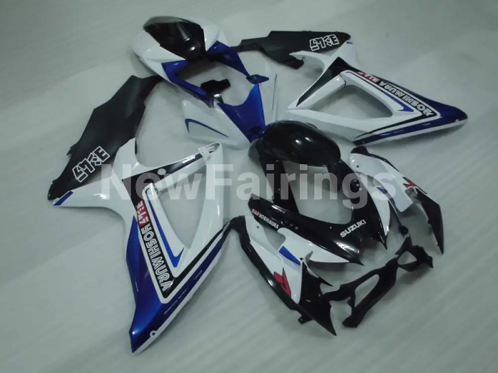 White and Blue Black Yoshimura - GSX-R600 08-10 Fairing Kit