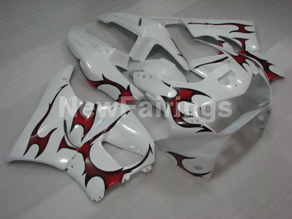 White and Red Flame - CBR 919 RR 98-99 Fairing Kit -
