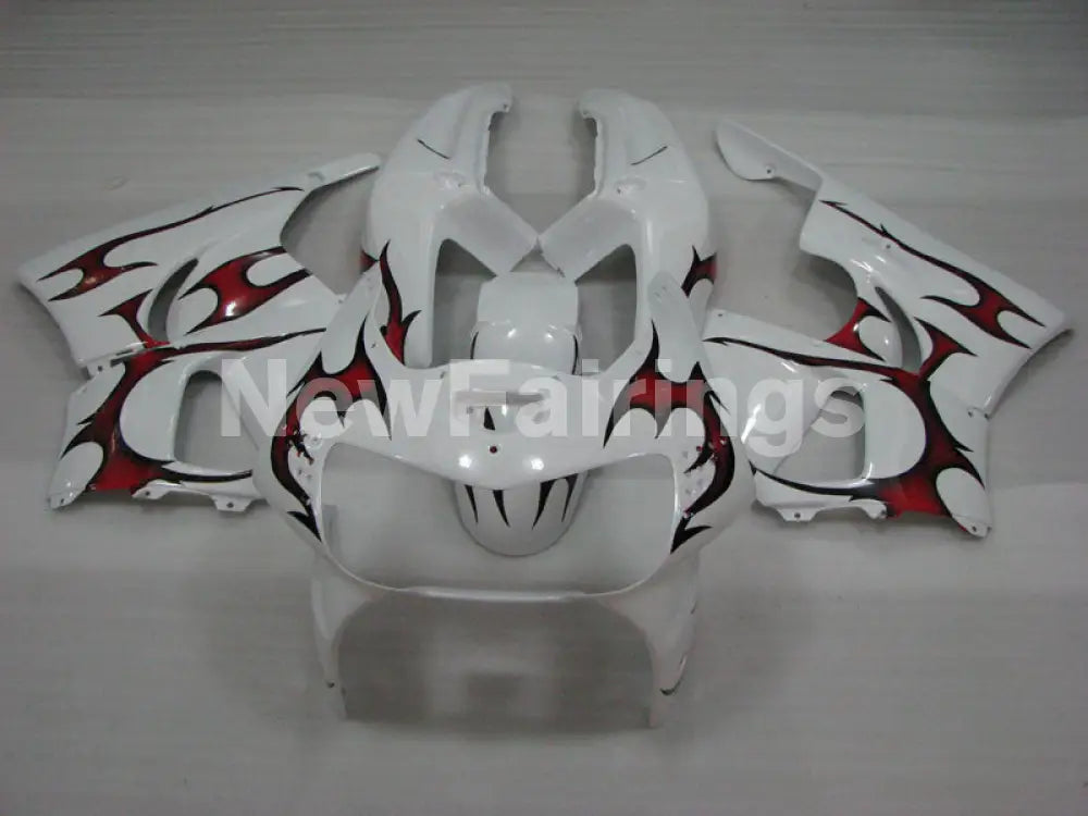 White and Red Flame - CBR 919 RR 98-99 Fairing Kit -