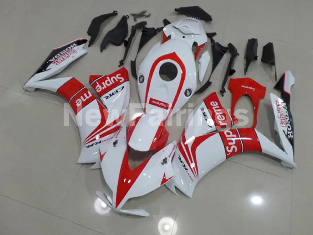 White and Red Supreme - CBR1000RR 12-16 Fairing Kit -