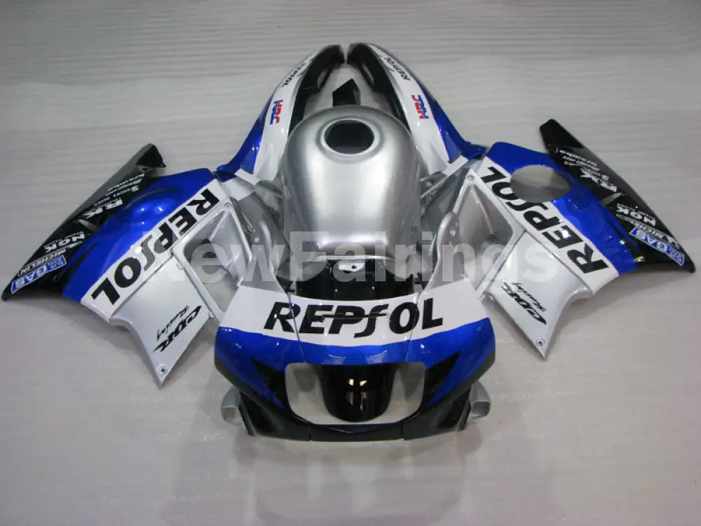 White and Silver Blue Repsol - CBR600 F2 91-94 Fairing Kit -