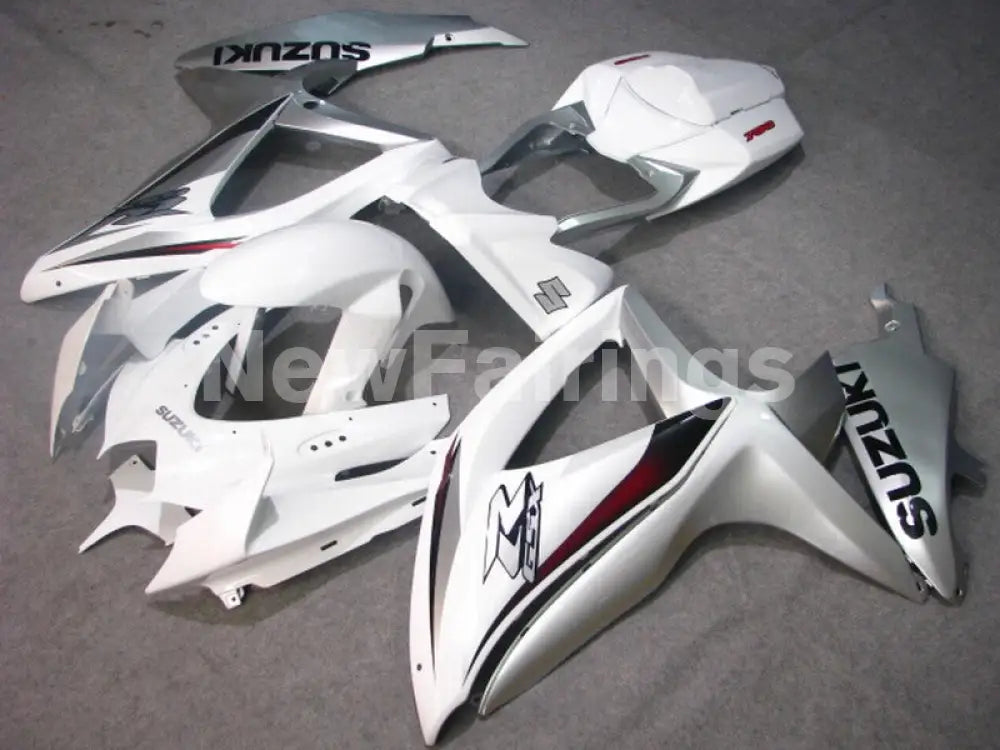 White and Silver Factory Style - GSX-R600 08-10 Fairing Kit