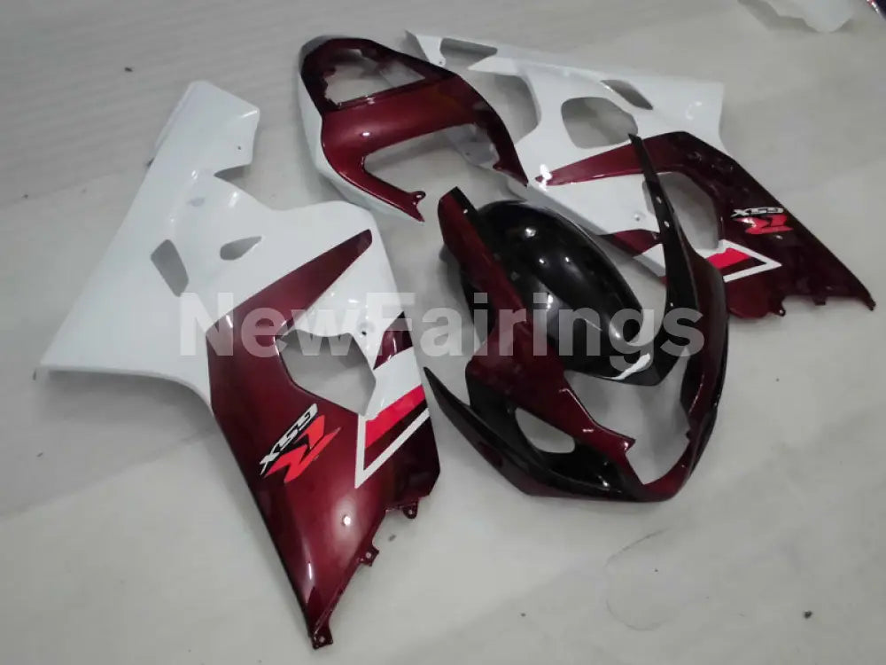 Wine Red and White Factory Style - GSX-R600 04-05 Fairing