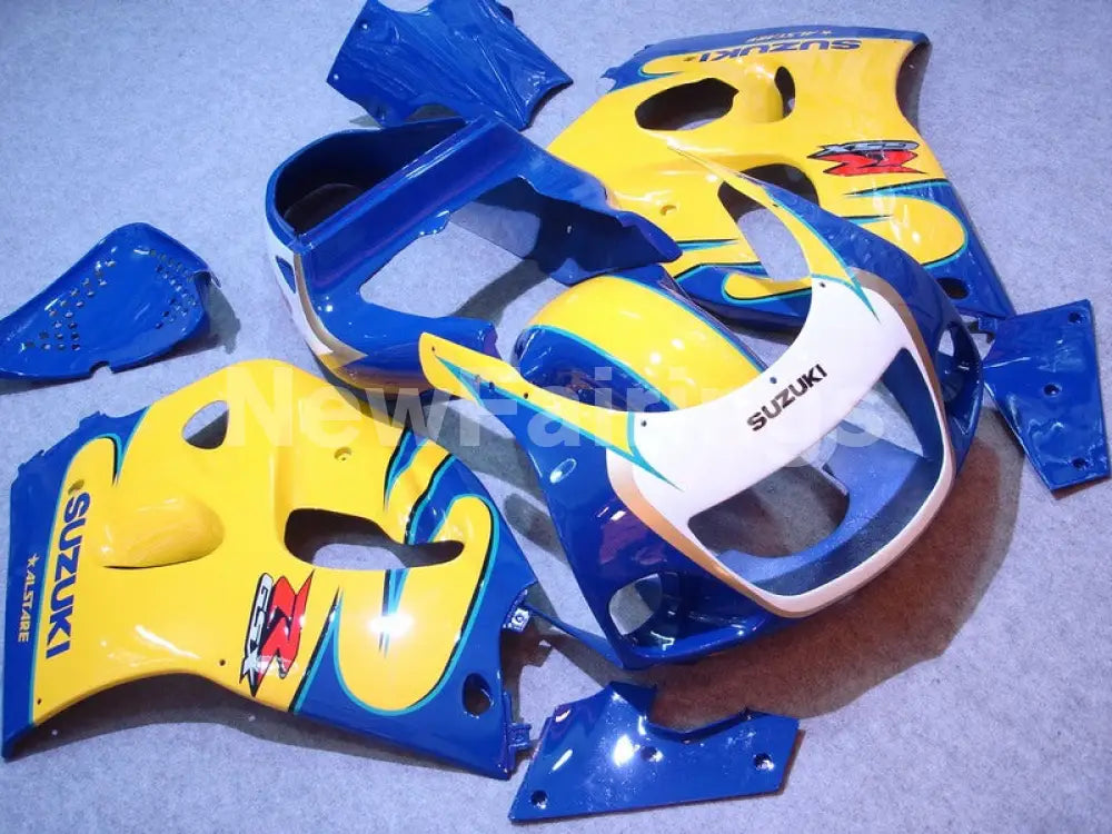 Yellow and Blue White Corona - GSX-R600 96-00 Fairing Kit -