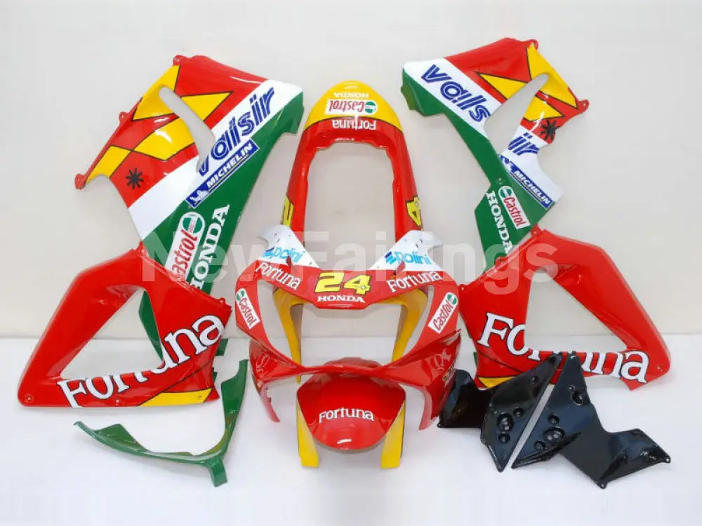 Red and Yellow Green Castrol - CBR 929 RR 00-01 Fairing Kit