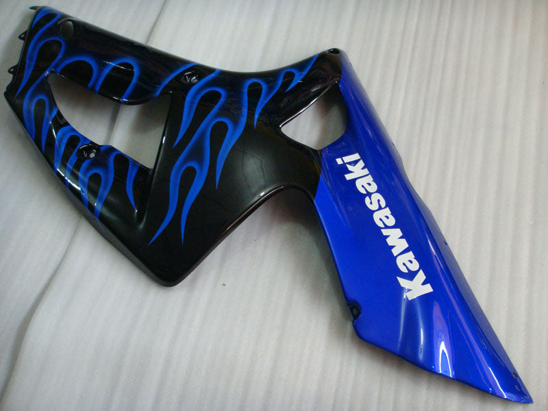 Black and Blue Flame - NINJA ZX-6R 03-04 Fairing Kit