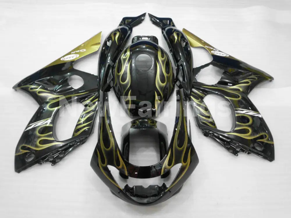 Black and Golden Flame - YZF600R Thundercat 96-07 Fairing Kit Vehicles & Parts > Vehicle Parts & Accessories > Motor