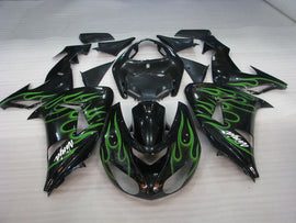 Black and Green Flame - NINJA ZX-10R 06-07 Fairing Kit