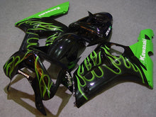 Load image into Gallery viewer, Black and Green Flame - NINJA ZX-6R 03-04 Fairing Kit