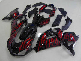 Black and Red Flame - NINJA ZX-14R 06-11 Fairing Kit