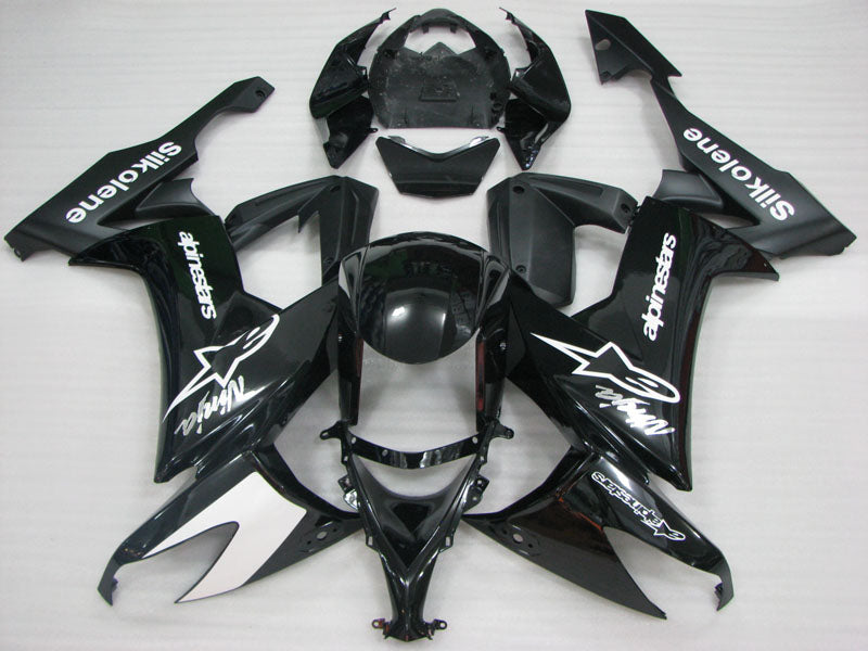 Black and White alpinestars - NINJA ZX-10R 08-10 Fairing Kit