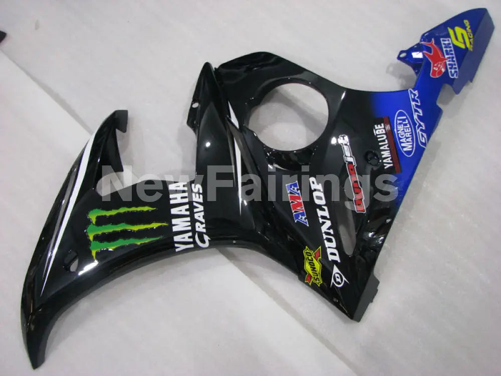 Blue and Black Monster - YZF-R6 03-04 Fairing Kit Vehicles & Parts > Vehicle Parts & Accessories > Motor Vehicle Parts