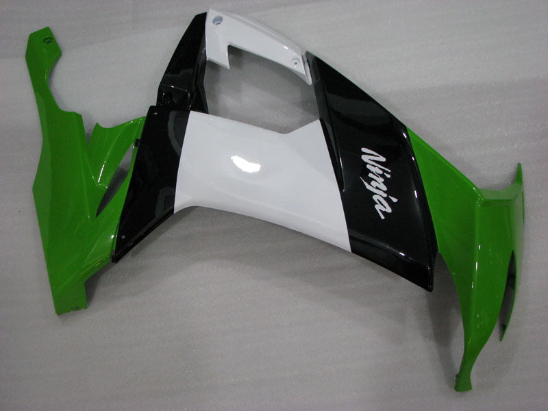Green and Black White Factory Style - NINJA ZX-10R 08-10 Fairing Kit