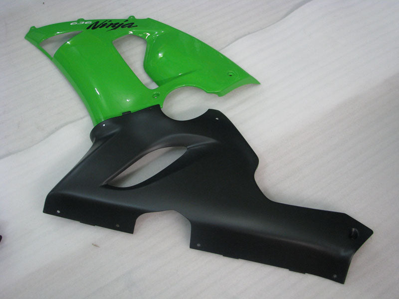 Green Matte Black Factory Style - NINJA ZX-6R 05-06 Fairing