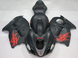 Matte Black with red decals Factory Style - GSX1300R Hayabusa 99-07 Fairing Kit