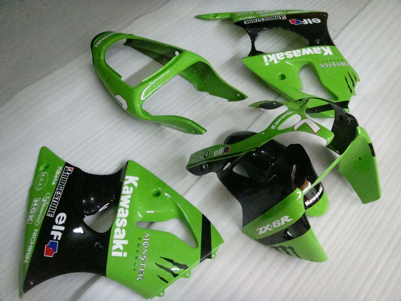Green Black Monster - NINJA ZX-6R 00-02 Fairing Kit