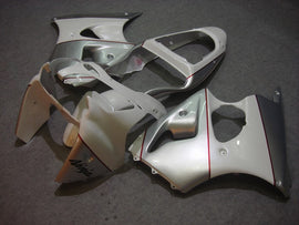 Silver and White No decals - NINJA ZX-6R 00-02 Fairing Kit