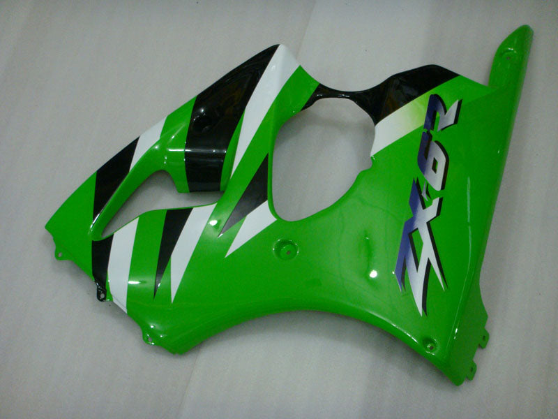 Green and Black Factory Style - NINJA ZX-6R 00-02 Fairing Kit