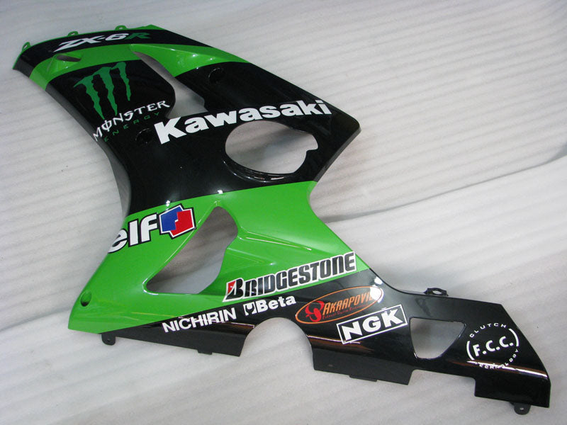 Green and Black Monster - NINJA ZX-6R 03-04 Fairing Kit