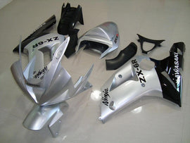 Silver and Black Factory Style - NINJA ZX-6R 03-04 Fairing Kit