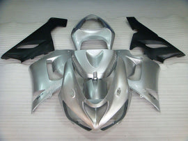 Silver and Matte Black Factory Style - NINJA ZX-6R 05-06 Fairing Kit