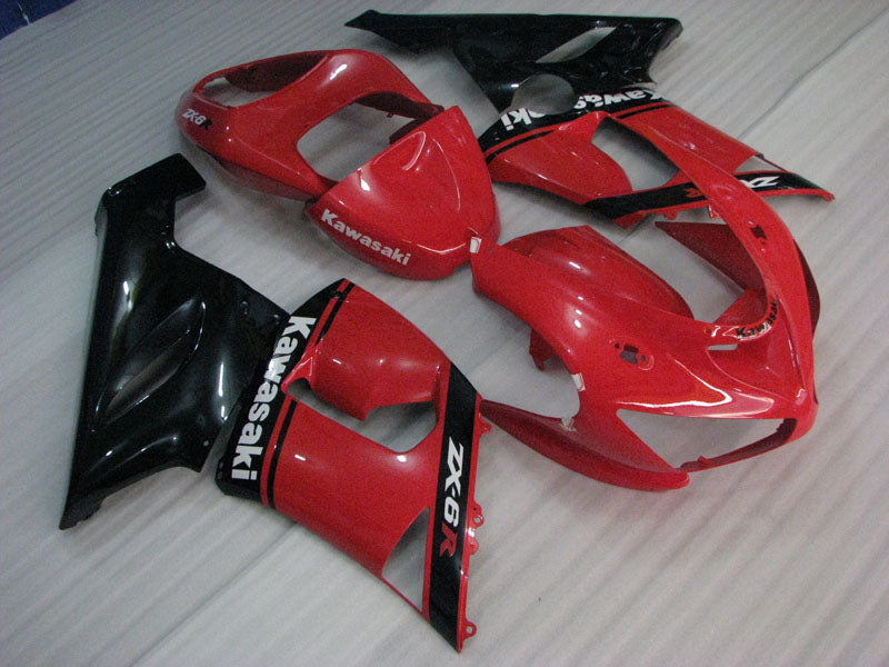 Red and Black Factory Style - NINJA ZX-6R 05-06 Fairing Kit