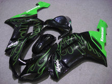 Load image into Gallery viewer, Black and Green Flame - NINJA ZX-6R 07-08 Fairing Kit