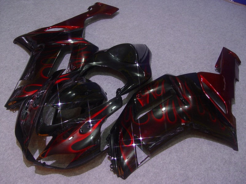 Black Red Flame - NINJA ZX-6R 07-08 Fairing Kit