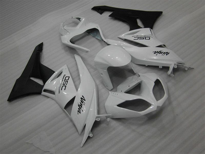 White and Matte Black Factory Style - NINJA ZX-6R 09-12 Fairing Kit