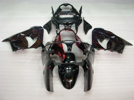 Black with Red Flame - NINJA ZX-9R 00-01 Fairing Kit